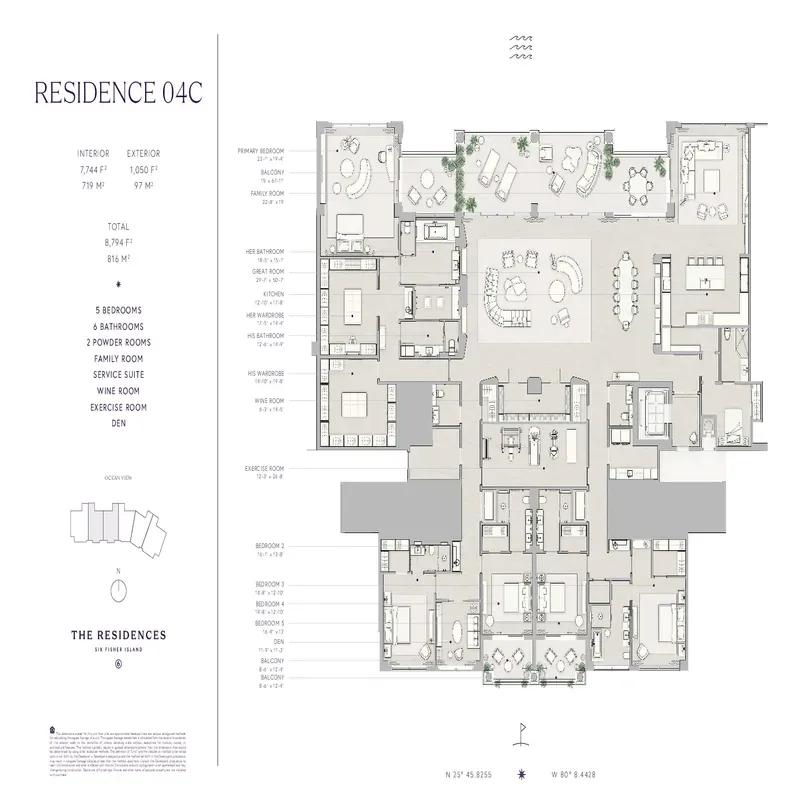 The Residences Six Fisher Island floor plan 1