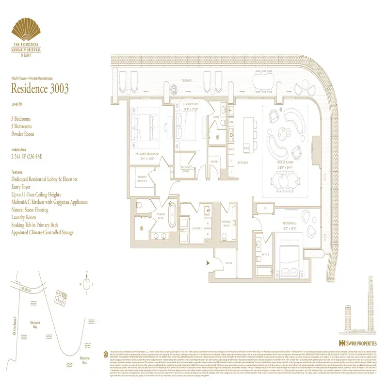 The Residences at Mandarin Oriental Miami floor plan 1