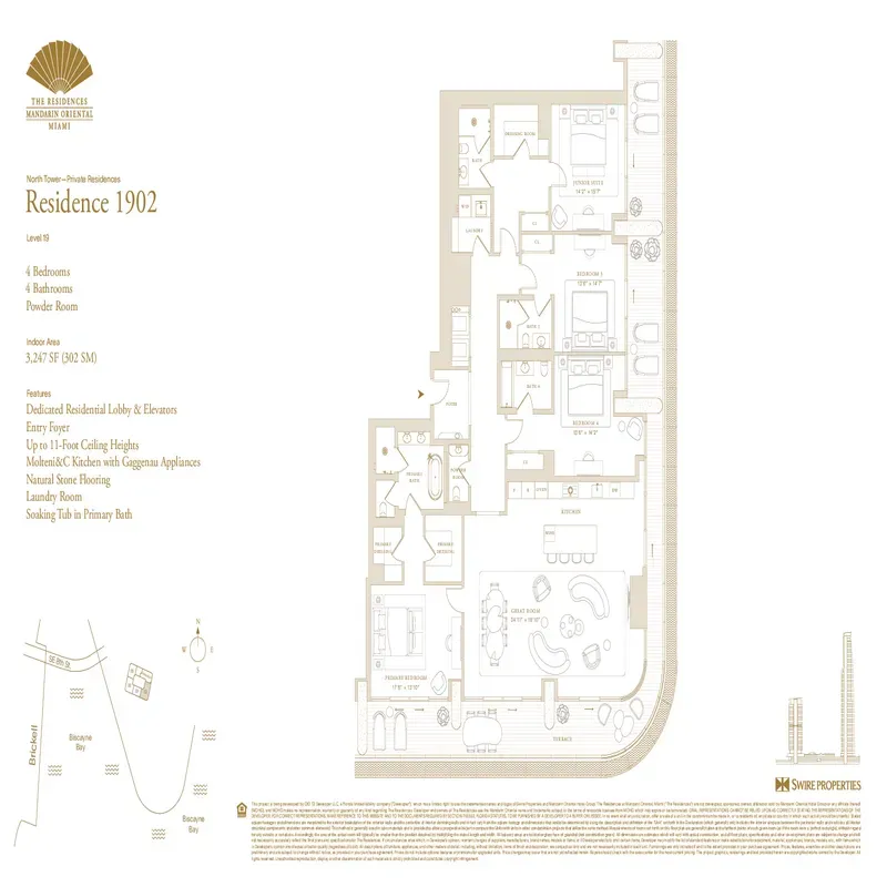 The Residences at Mandarin Oriental Miami floor plan 4
