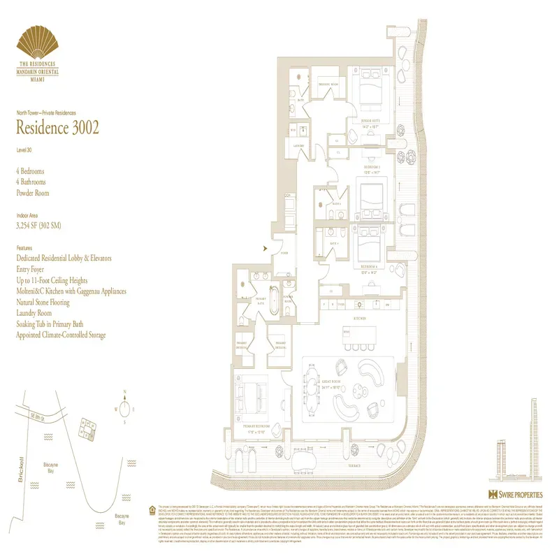 The Residences at Mandarin Oriental Miami floor plan 6