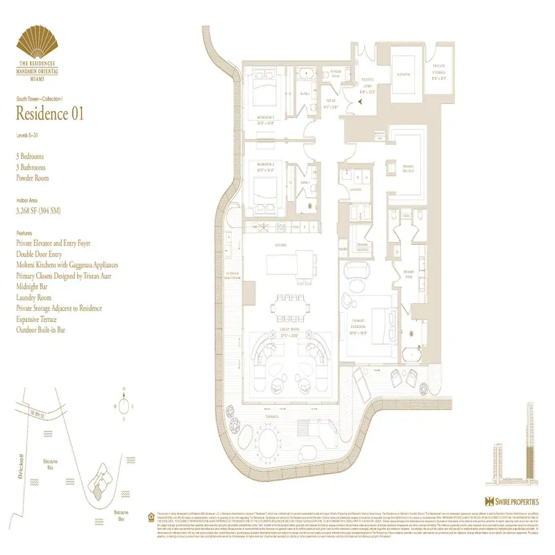 The Residences at Mandarin Oriental Miami floor plan 7