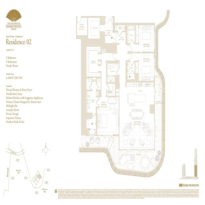 The Residences at Mandarin Oriental Miami floor plan 8