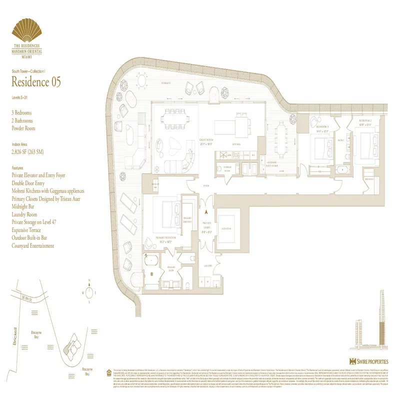 The Residences at Mandarin Oriental Miami floor plan 9