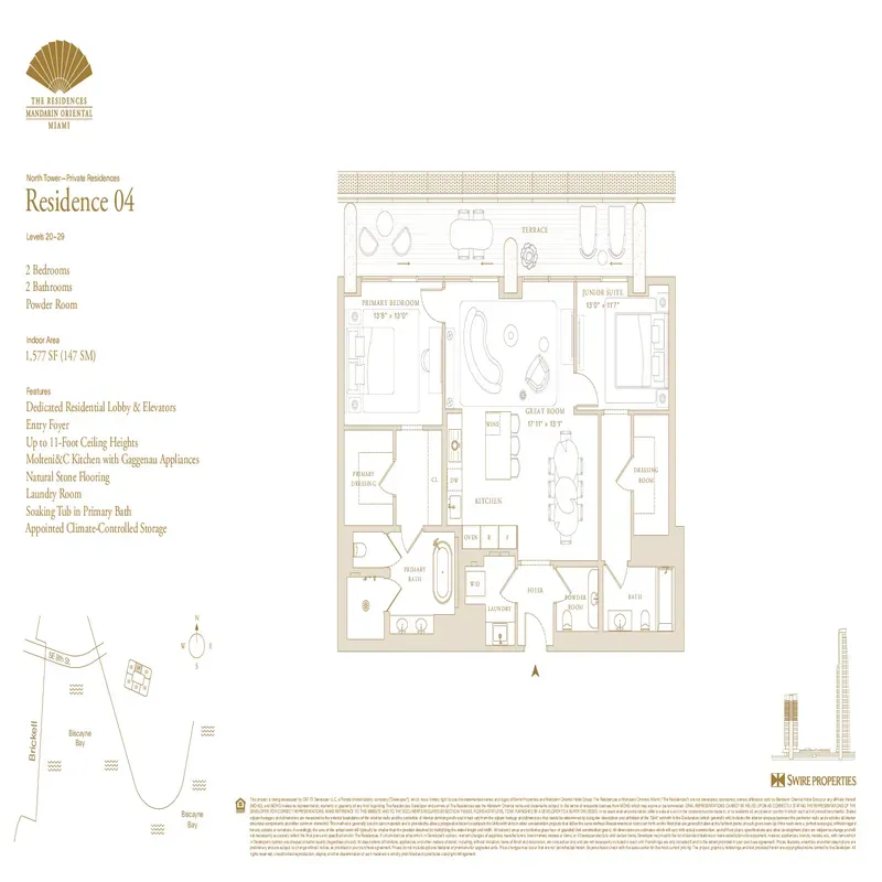The Residences at Mandarin Oriental Miami floor plan 13