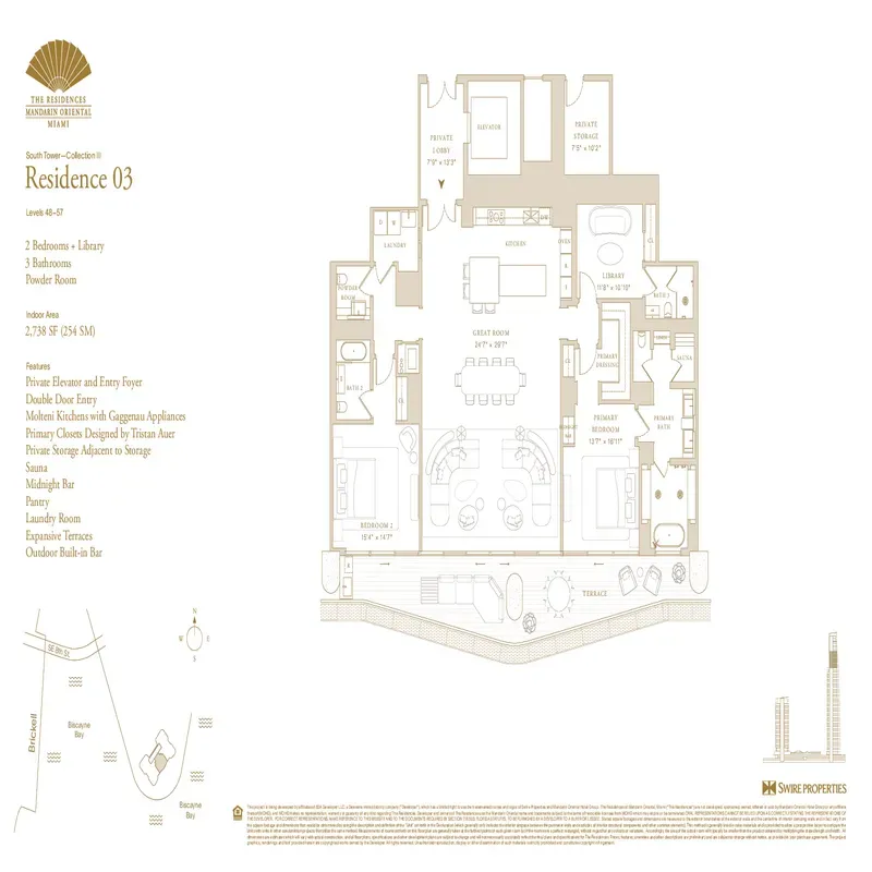 The Residences at Mandarin Oriental Miami floor plan 17
