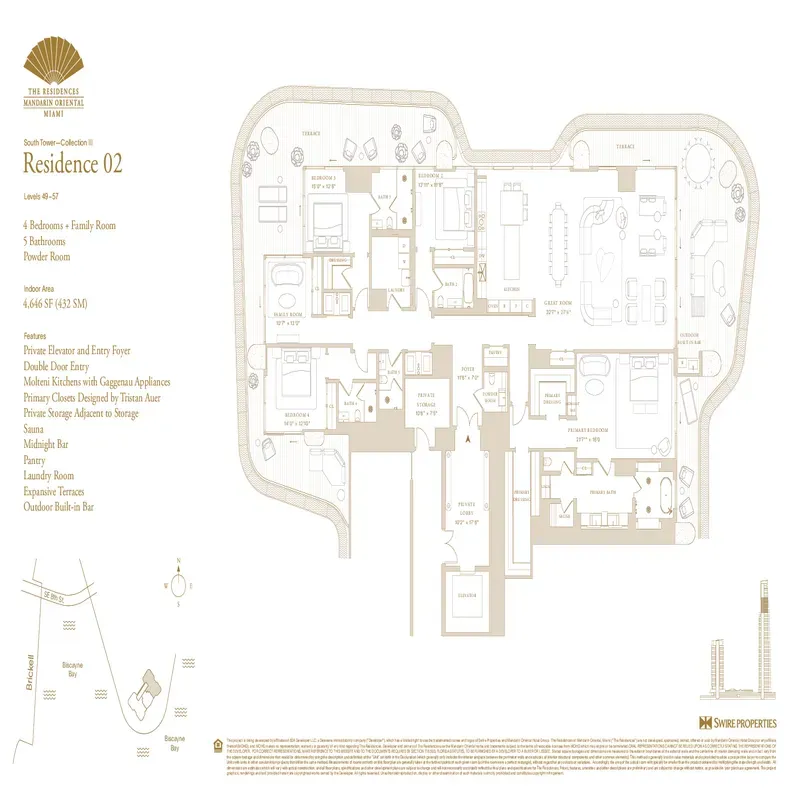 The Residences at Mandarin Oriental Miami floor plan 18