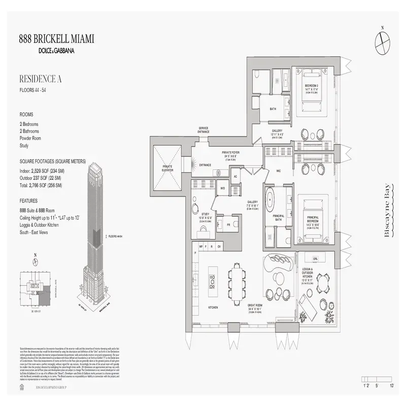 888 Brickell Miami Dolce and Gabbana floor plan 6