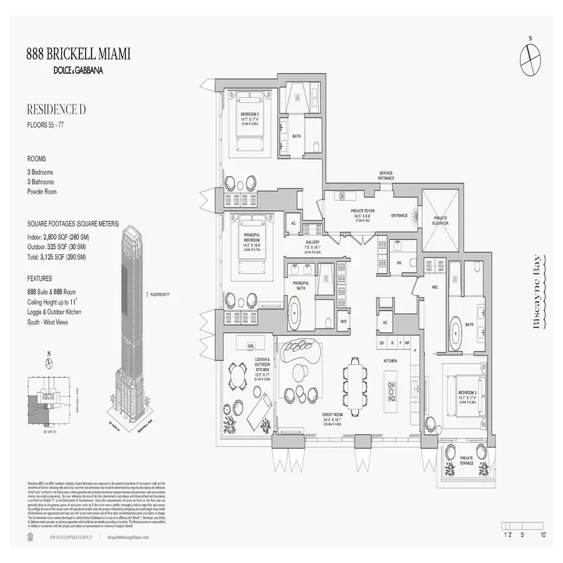 888 Brickell Miami Dolce and Gabbana floor plan 28