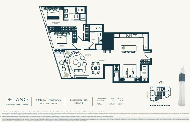Delano Residences and Hotel floor plan 1